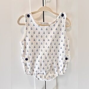 Hug me First Nautical Anchor Print Baby Romper